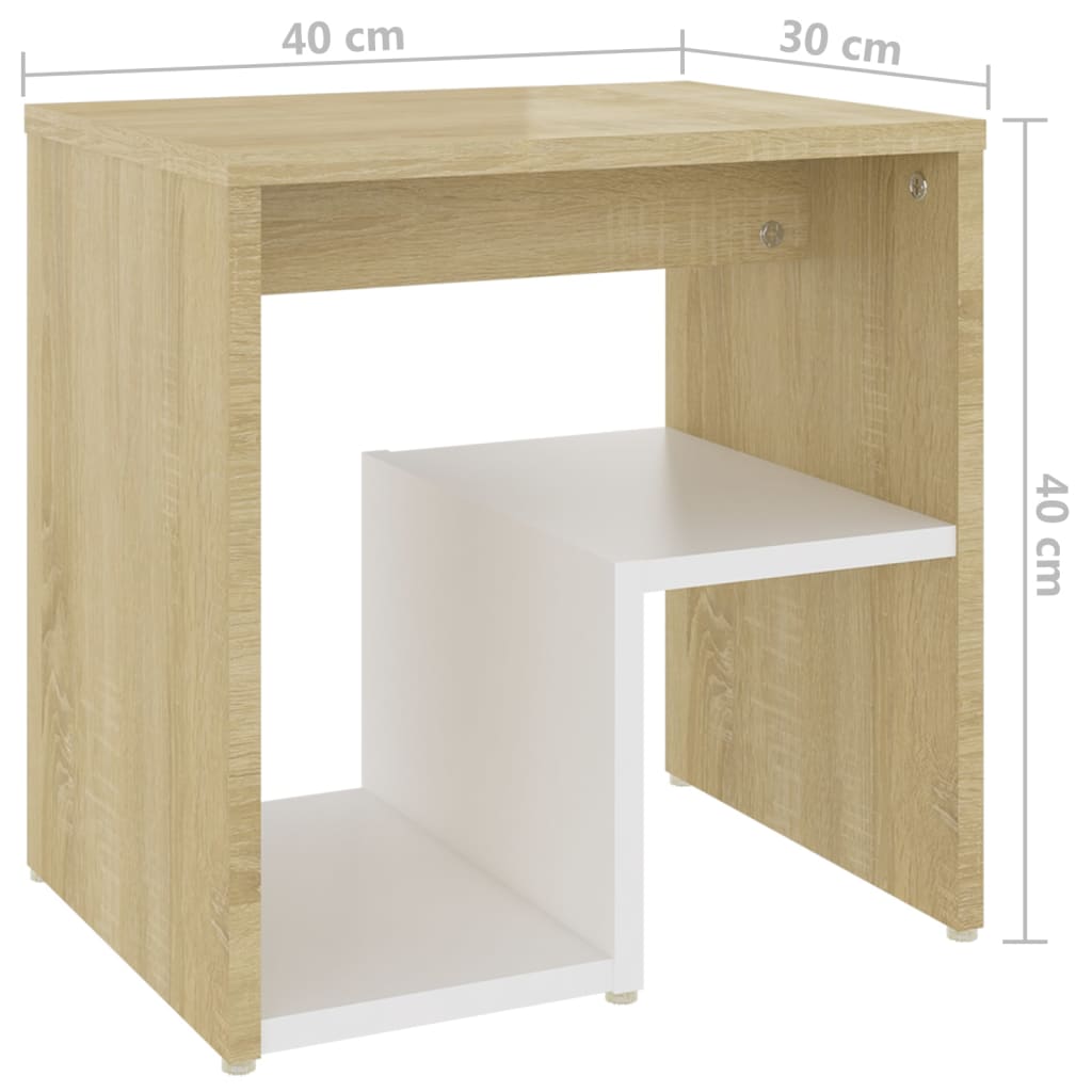 Table de chevet 40x30x40 cm en bois travaillé