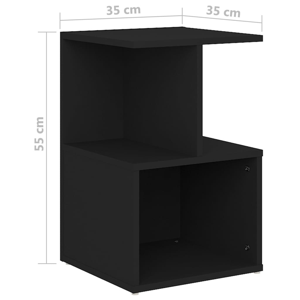 Table de chevet 35x35x55 cm en bois travaillé