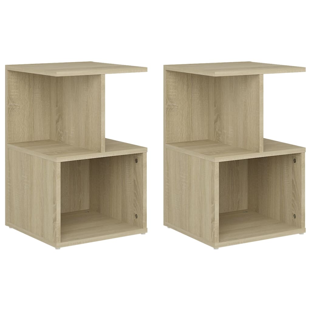 Tables de chevet 2 pcs 35x35x55 cm bois fini