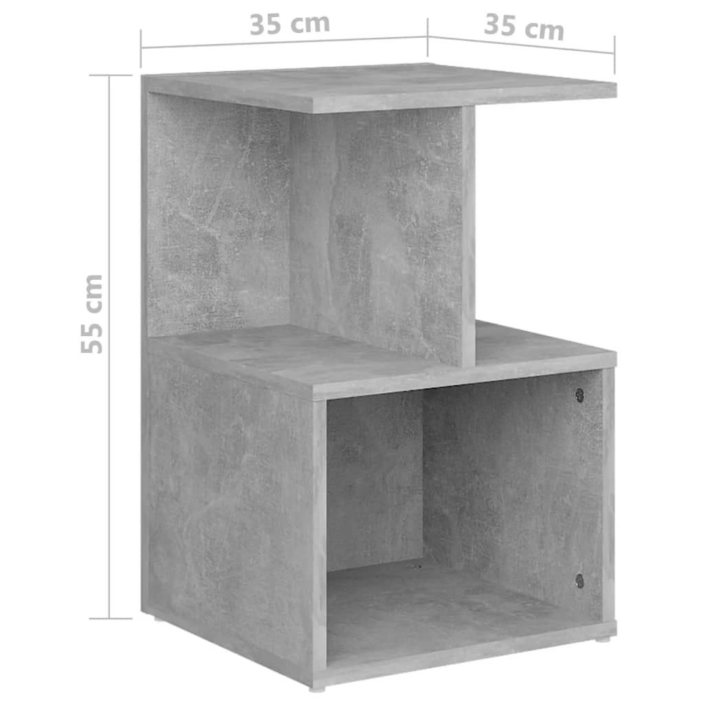 Table de chevet 35x35x55 cm en bois travaillé