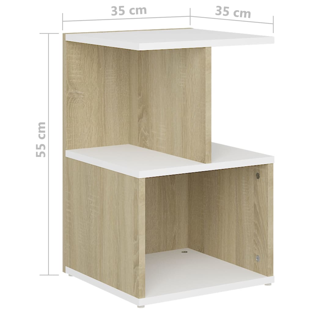 Table de chevet 35x35x55 cm en bois travaillé