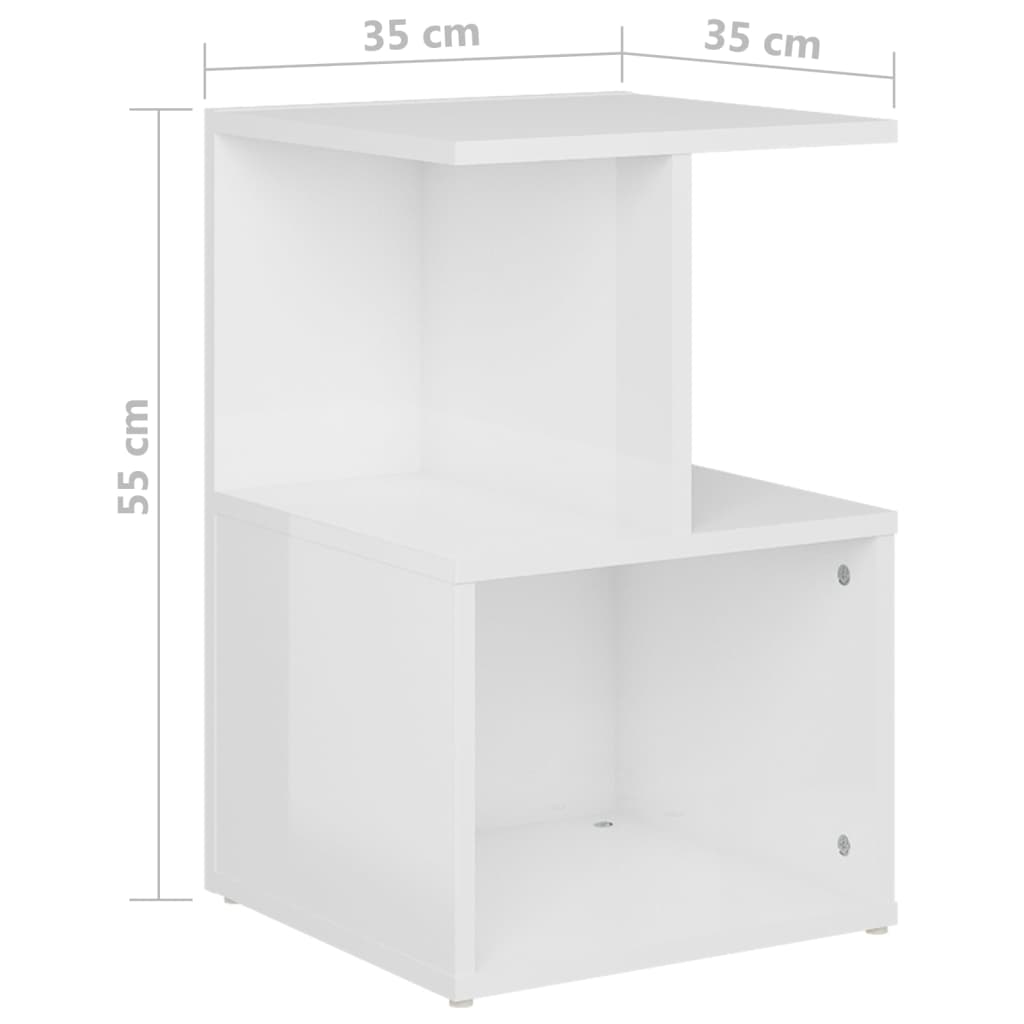 Table de chevet 35x35x55 cm en bois travaillé