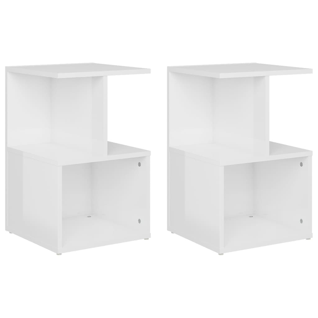 Tables de chevet 2 pcs 35x35x55 cm bois fini