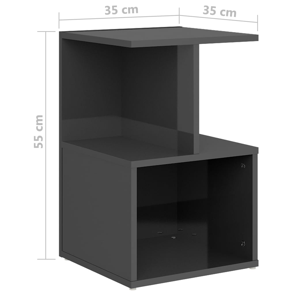 Table de chevet 35x35x55 cm en bois travaillé