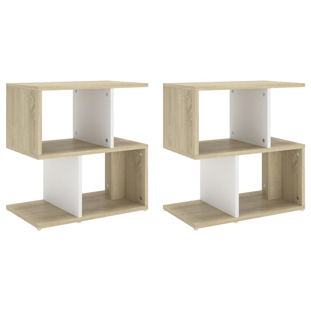 Tables de chevet 2 pcs 50x30x51,5 cm bois fini