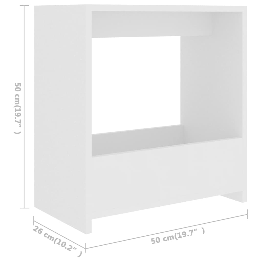 Bijzettafel 50x26x50 cm bewerkt hout eikenkleurig