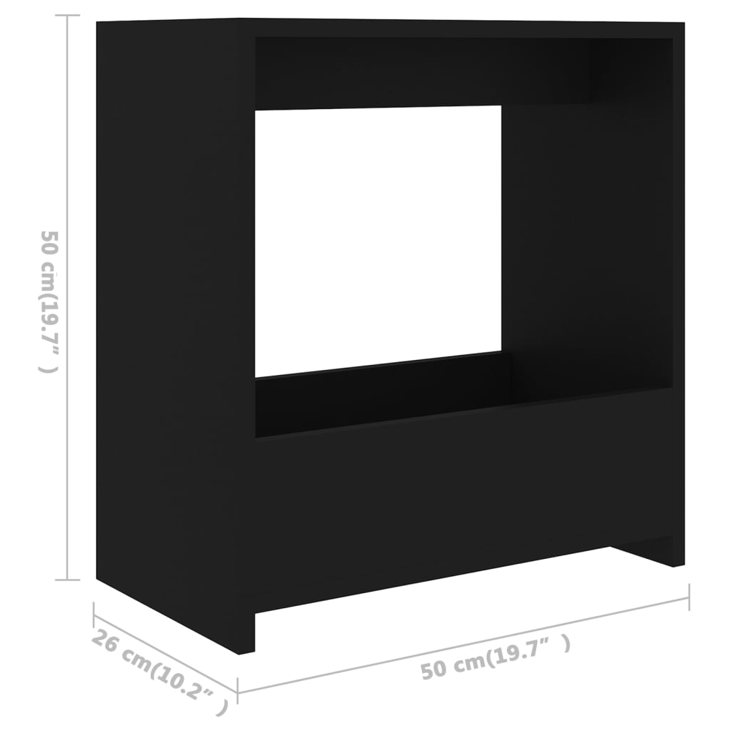 Bijzettafel 50x26x50 cm bewerkt hout