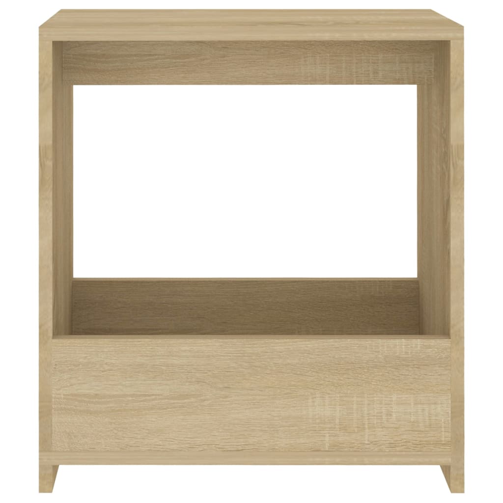 Bijzettafel 50x26x50 cm bewerkt hout eikenkleurig