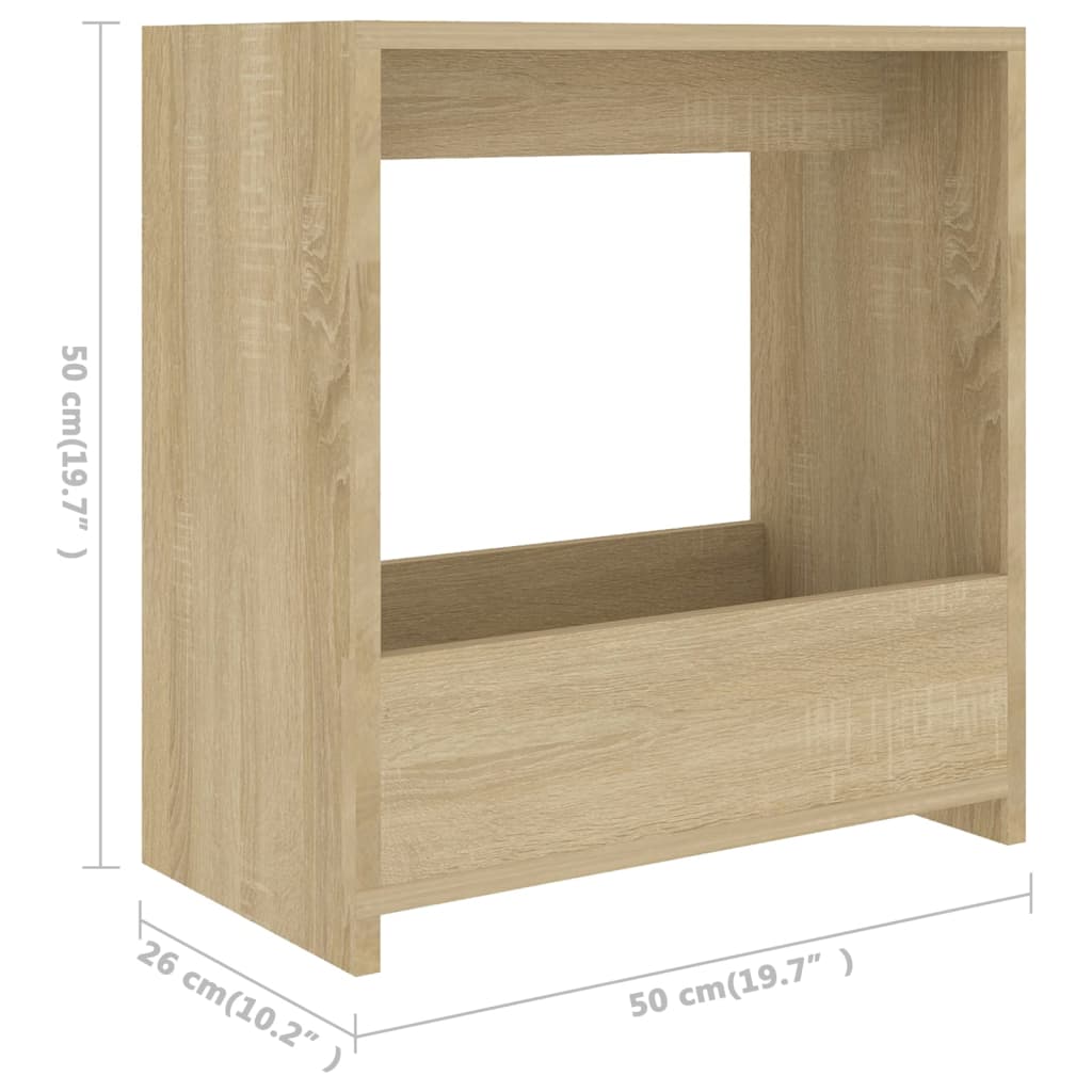 Bijzettafel 50x26x50 cm bewerkt hout