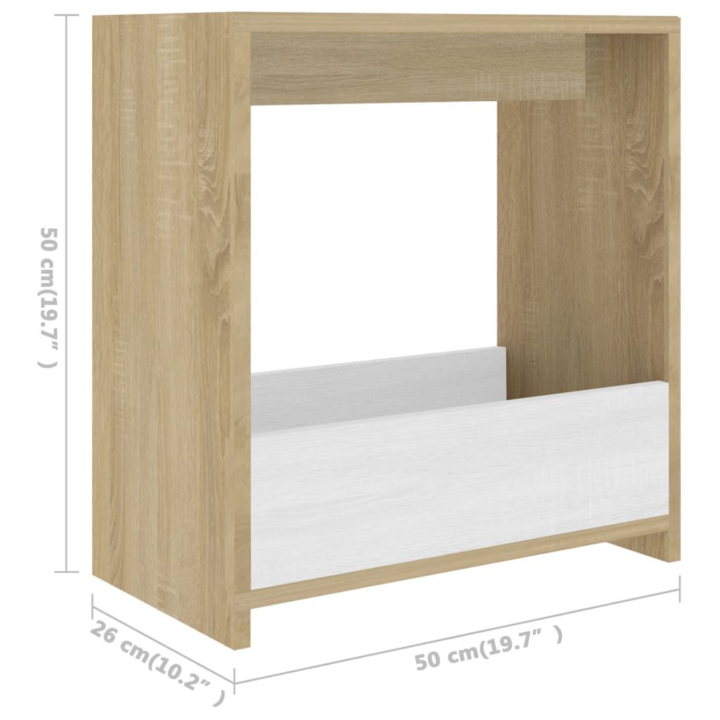 Bijzettafel 50x26x50 cm bewerkt hout