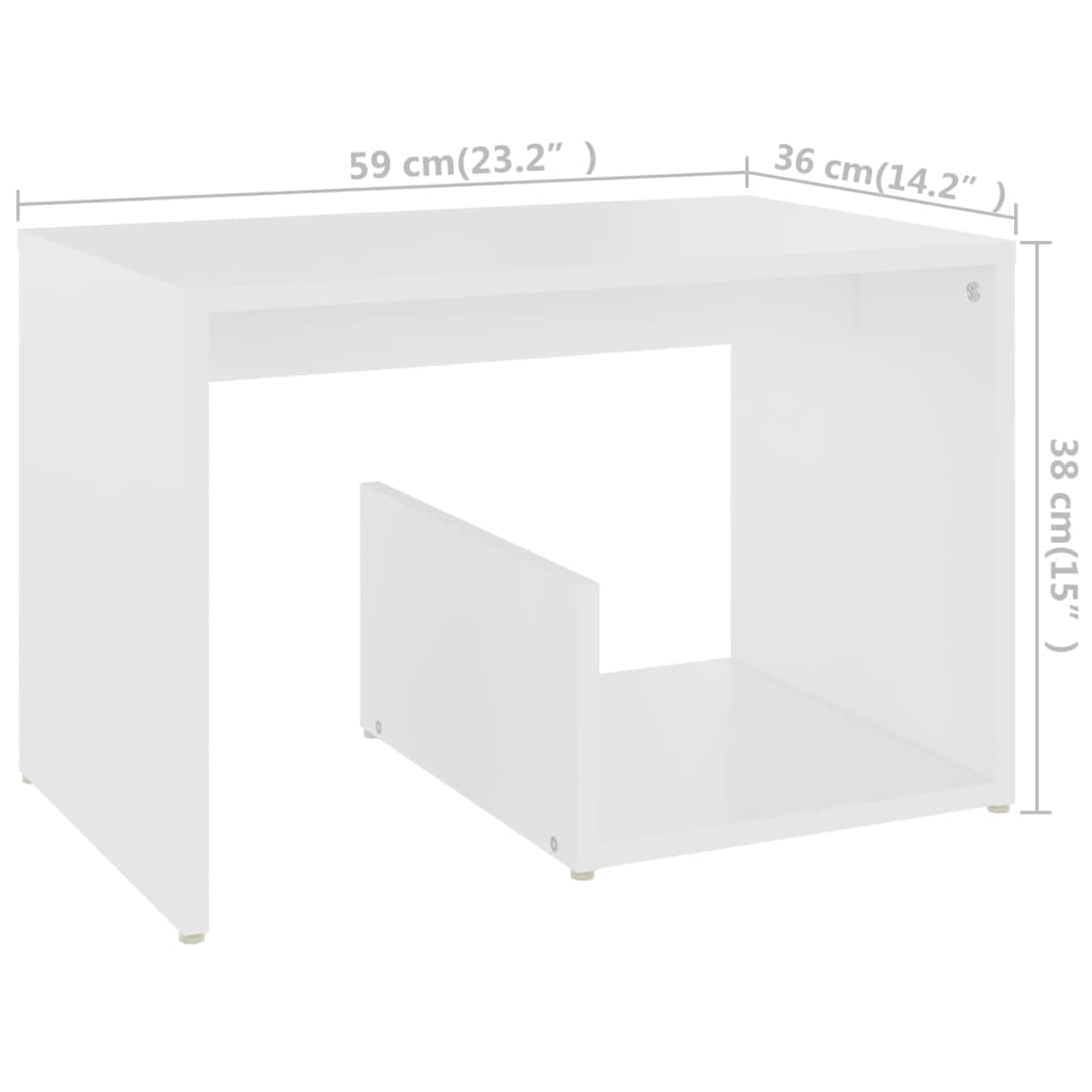 Table d'appoint 59x36x38 cm en bois travaillé