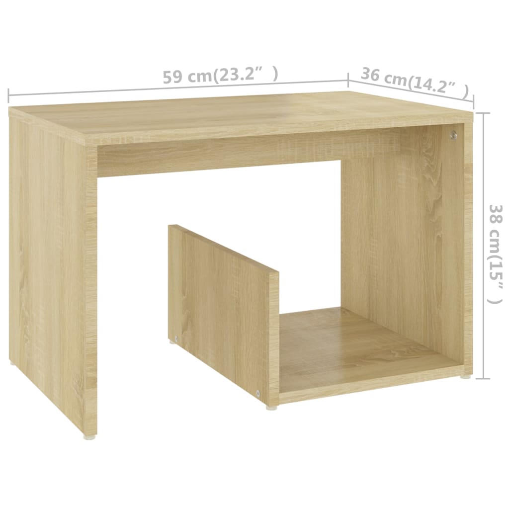 Table d'appoint 59x36x38 cm en bois travaillé