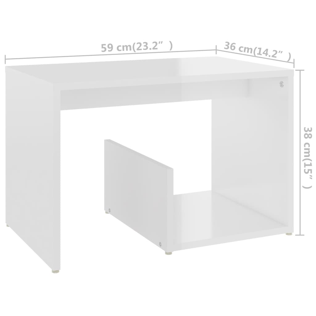 Bijzettafel 59x36x38 cm bewerkt hout eikenkleurig