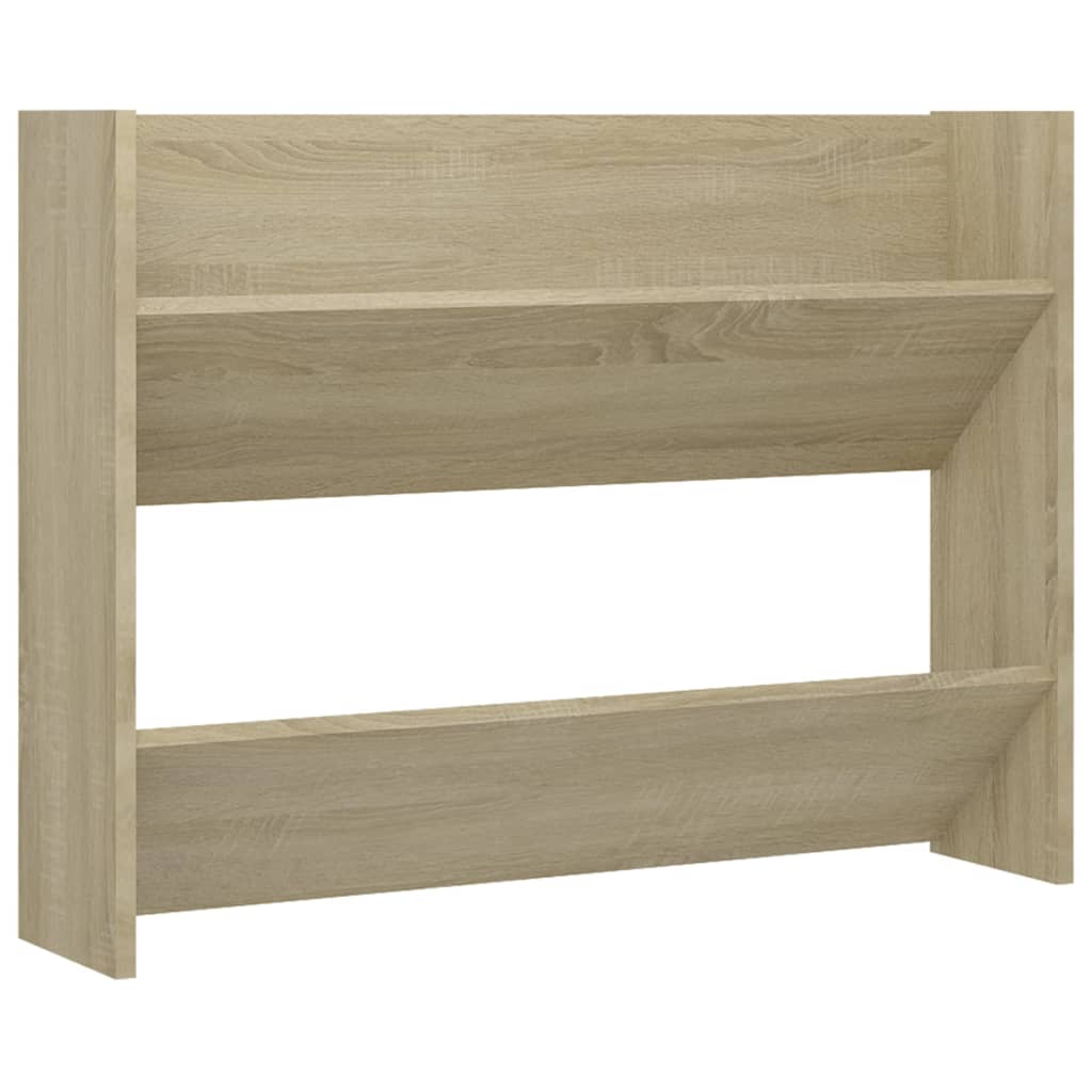 Wandschoenenkast 60x18x60 cm bewerkt hout hoogglans zwart