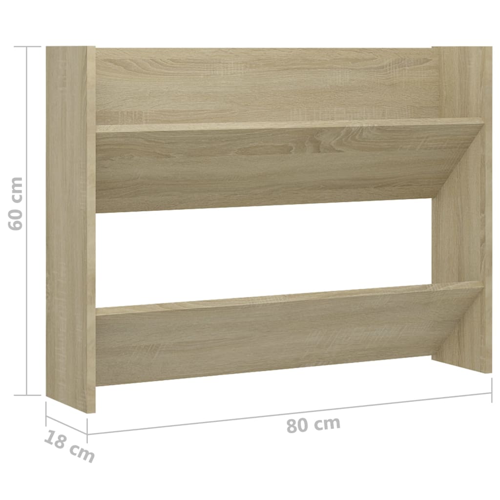 Wandschoenenkast 60x18x60 cm bewerkt hout hoogglans zwart