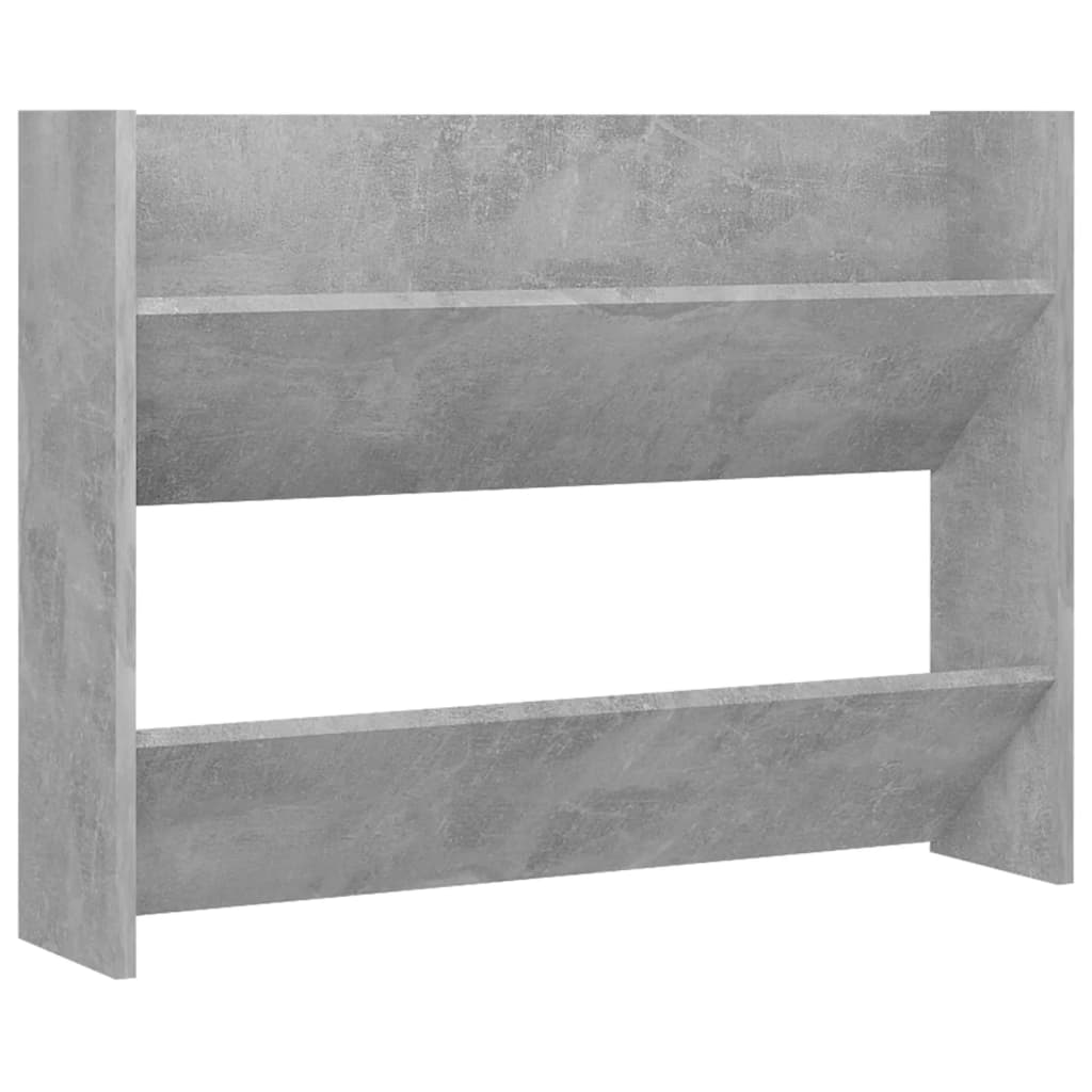 Wandschoenenkast 60x18x60 cm bewerkt hout hoogglans zwart