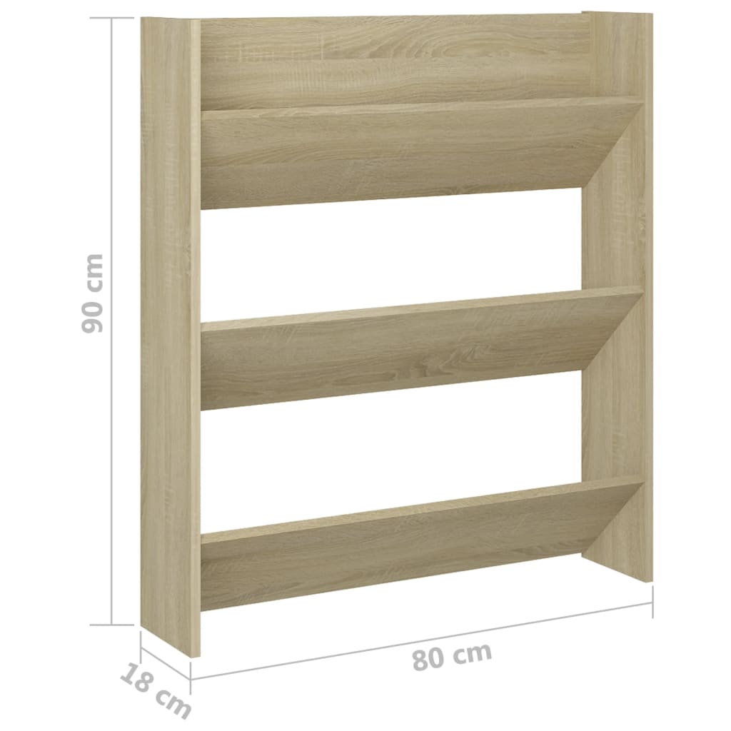 Wandschoenenkast 60x18x60 cm bewerkt hout hoogglans zwart