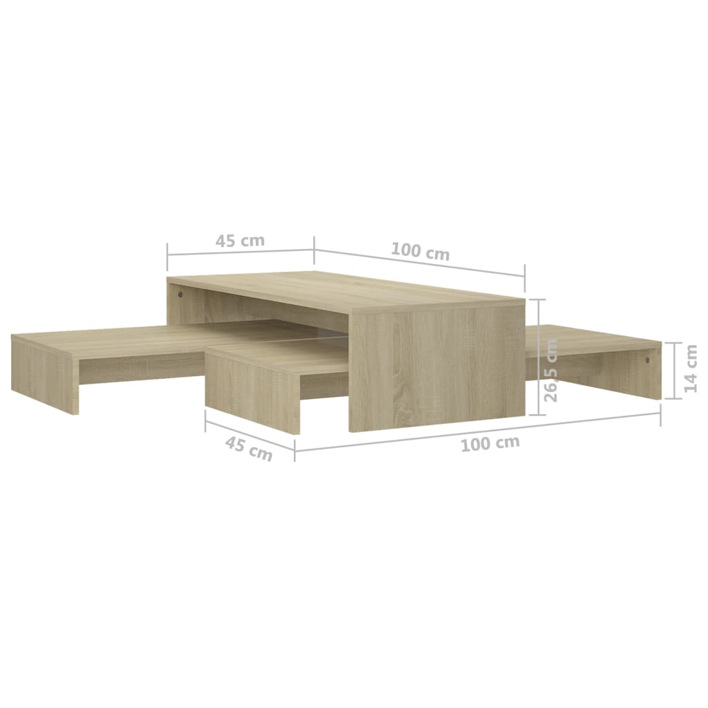 Salontafelset 100x100x26,5 cm bewerkt hout