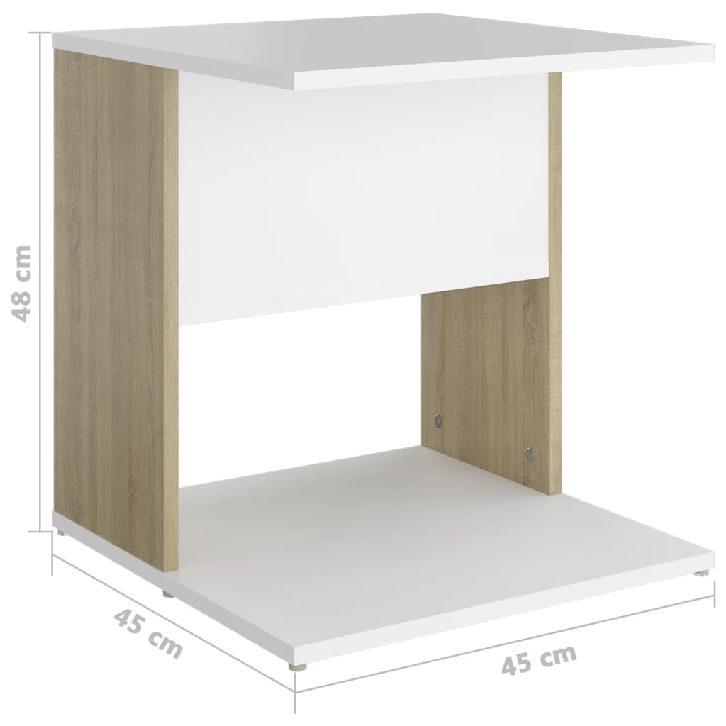 Table d'appoint 45x45x48 cm en bois travaillé