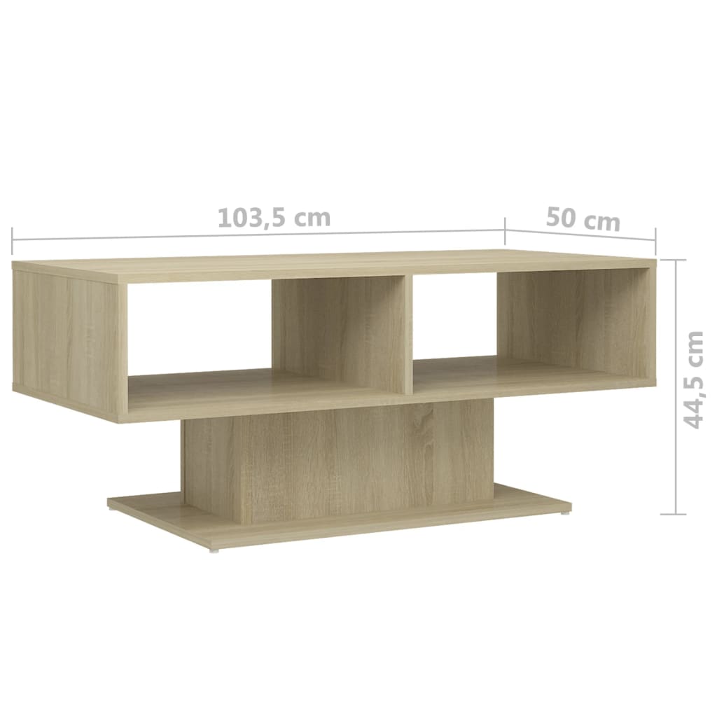 Table basse 103,5x50x44,5 cm en bois travaillé