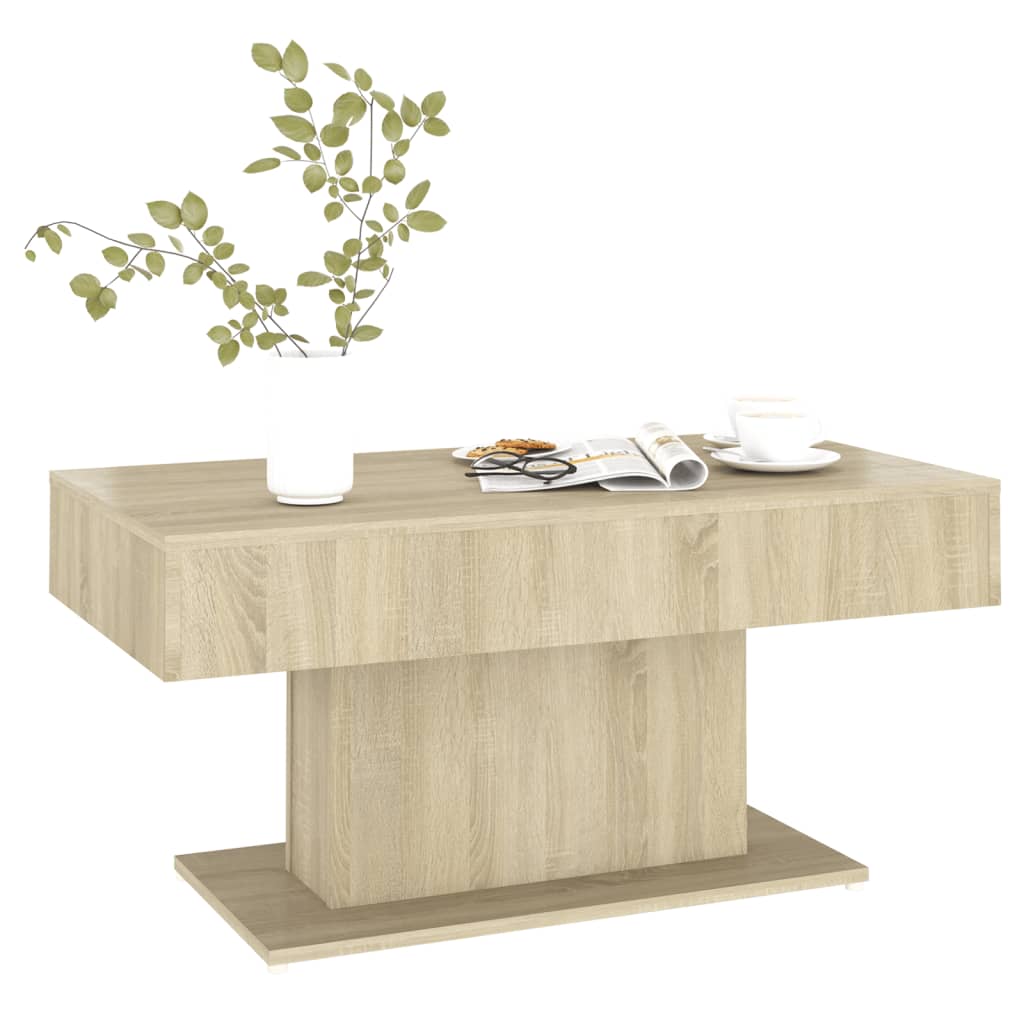 Table basse 96x50x45 cm en bois travaillé