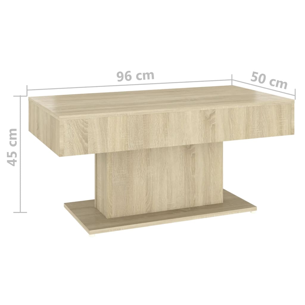 Table basse 96x50x45 cm en bois travaillé