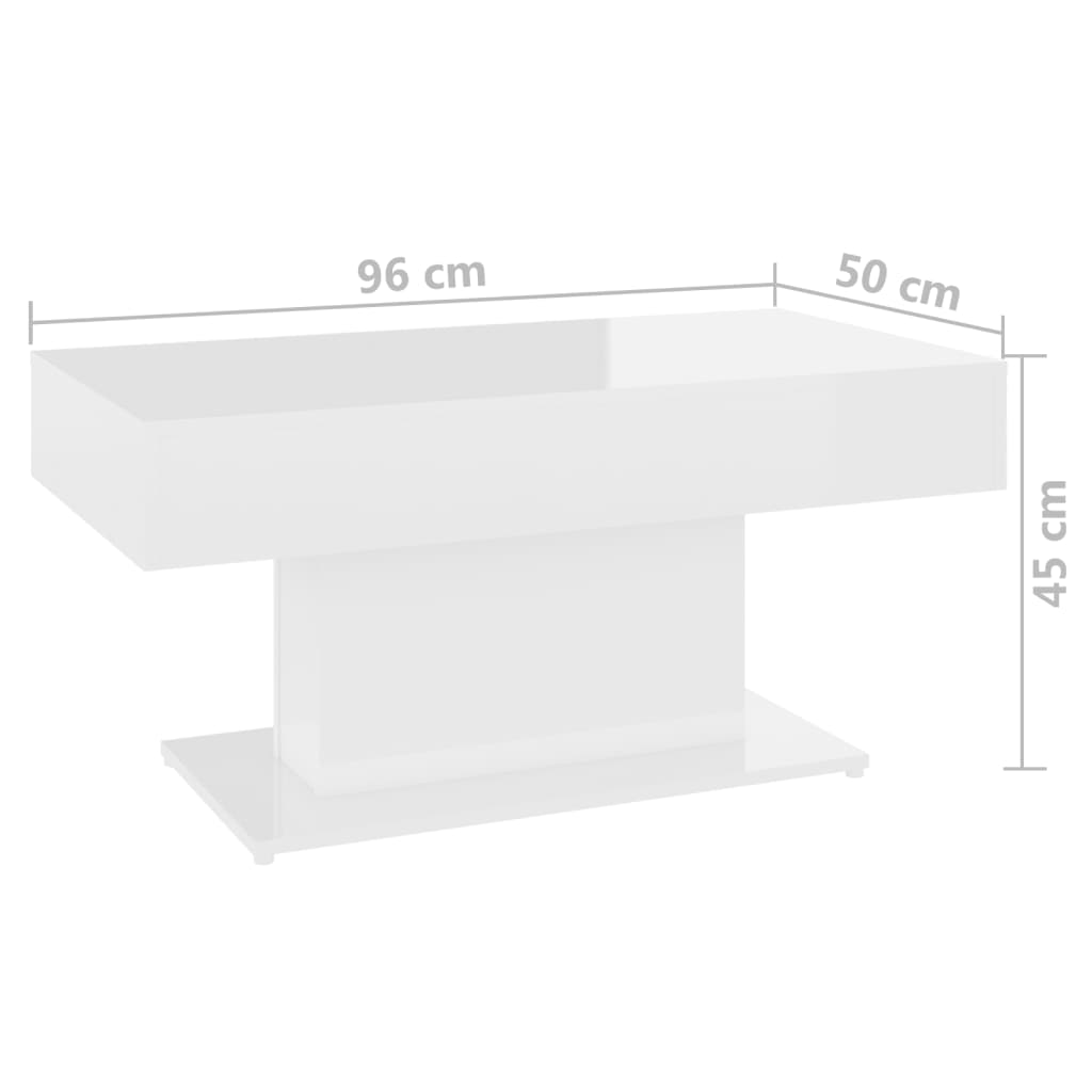 Table basse 96x50x45 cm en dérivé du bois couleur chêne