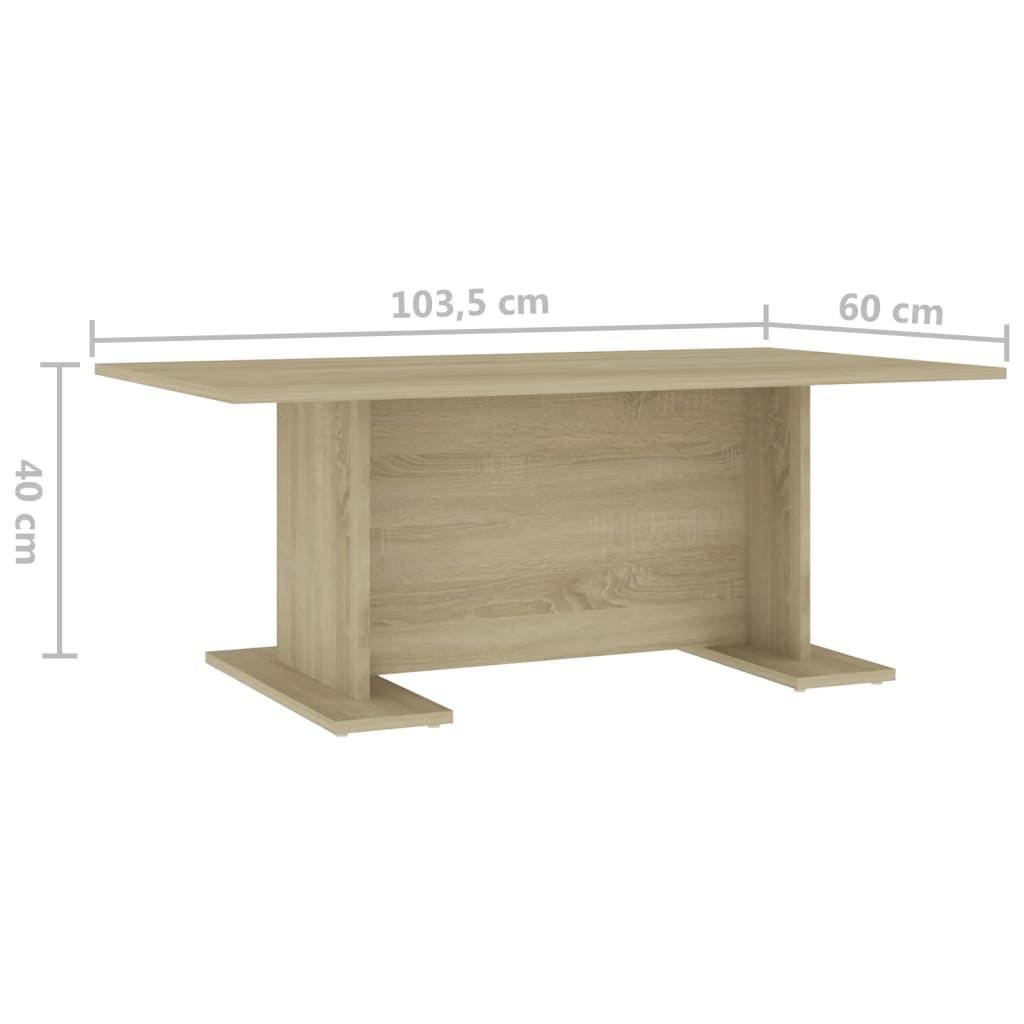 Table basse 103,5x60x40 cm en bois travaillé