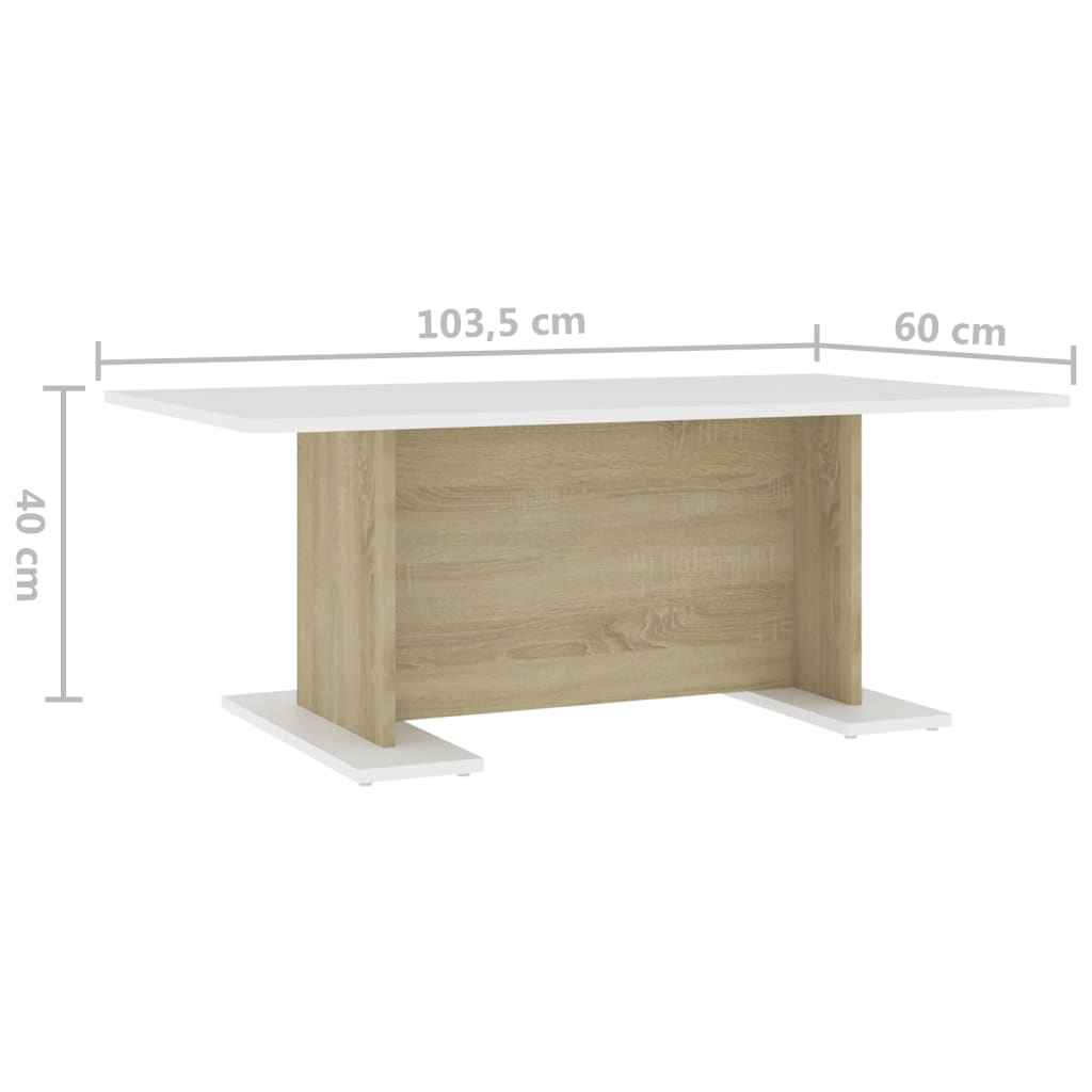 Table basse 103,5x60x40 cm en bois travaillé