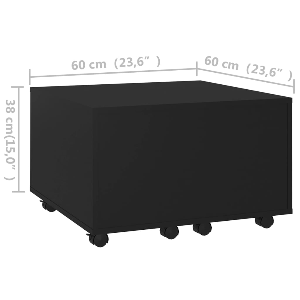 Table basse 60x60x38 cm en bois travaillé