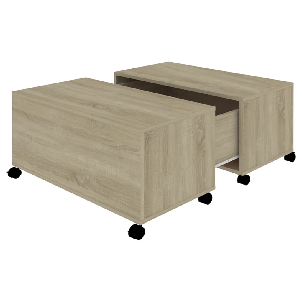 Salontafel 75x75x38 cm bewerkt hout