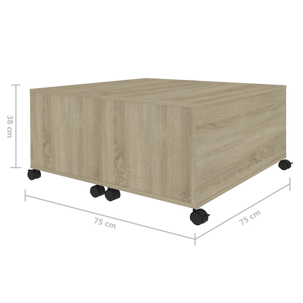 Salontafel 75x75x38 cm bewerkt hout