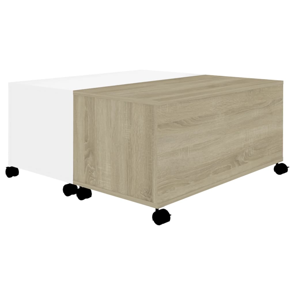 Salontafel 75x75x38 cm bewerkt hout eikenkleurig