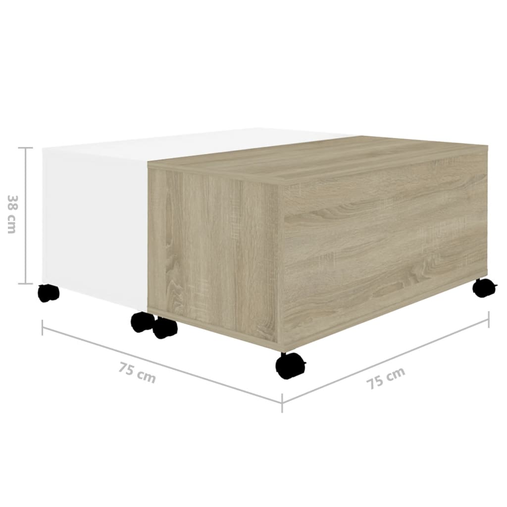 Salontafel 75x75x38 cm bewerkt hout