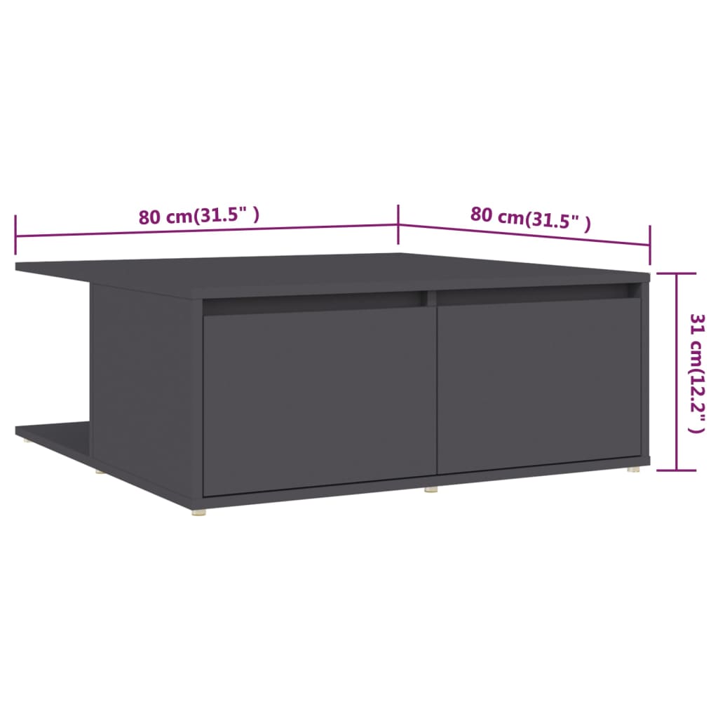 Salontafel 80x80x31 cm bewerkt hout eikenkleurig