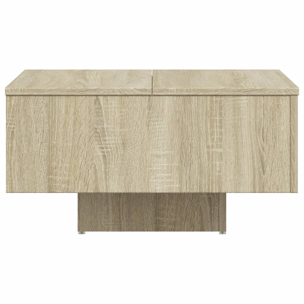 Table basse 60x60x31,5 cm en dérivé du bois, coloris chêne