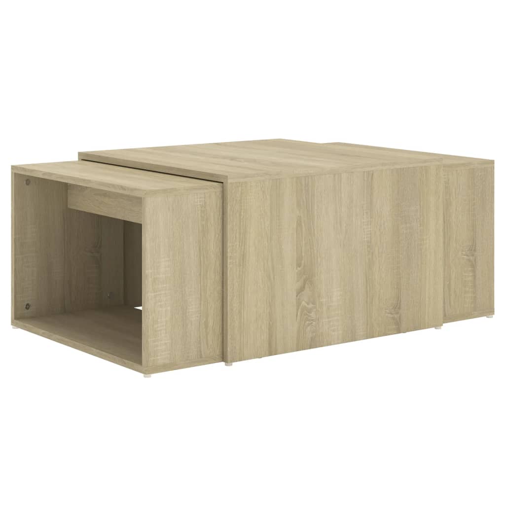 3-delige Salontafelset 60x60x38 cm bewerkt hout