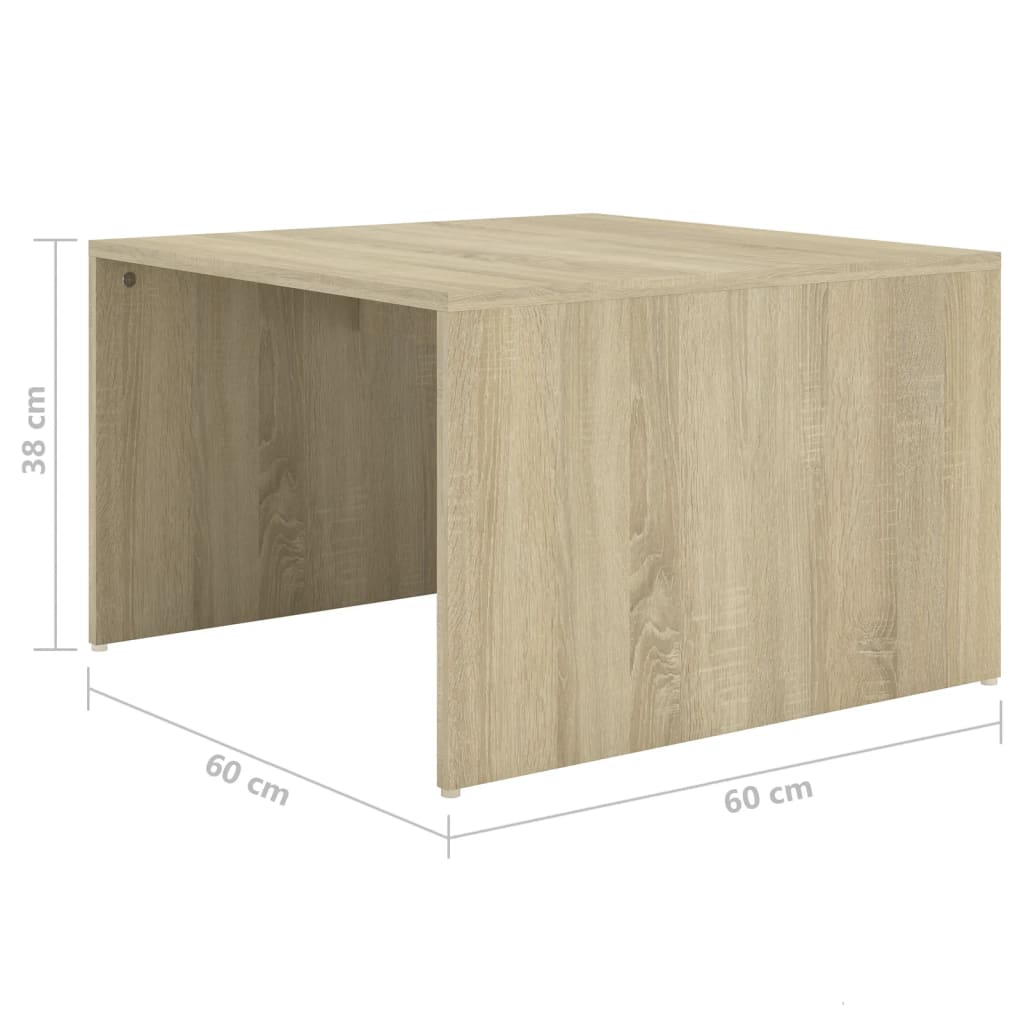 3-delige Salontafelset 60x60x38 cm bewerkt hout