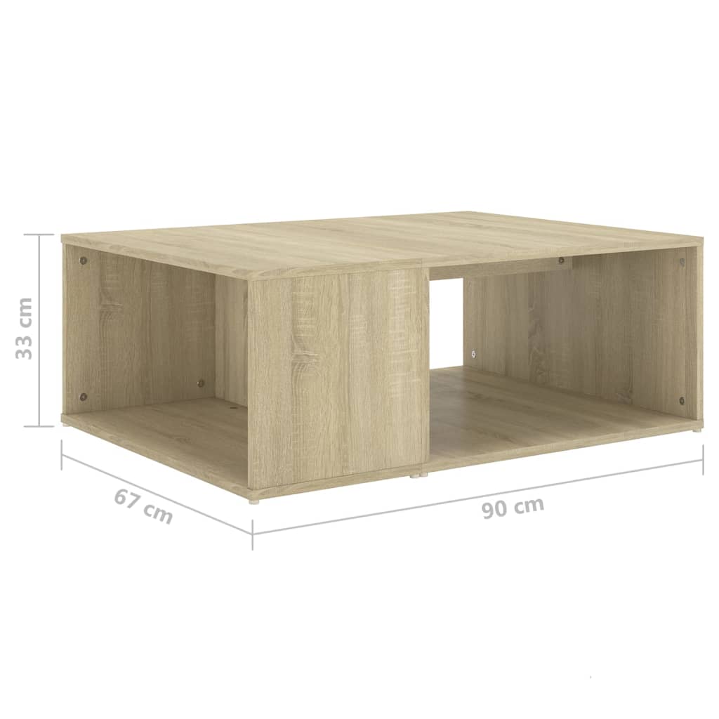 Salontafel 90x67x33 cm bewerkt hout