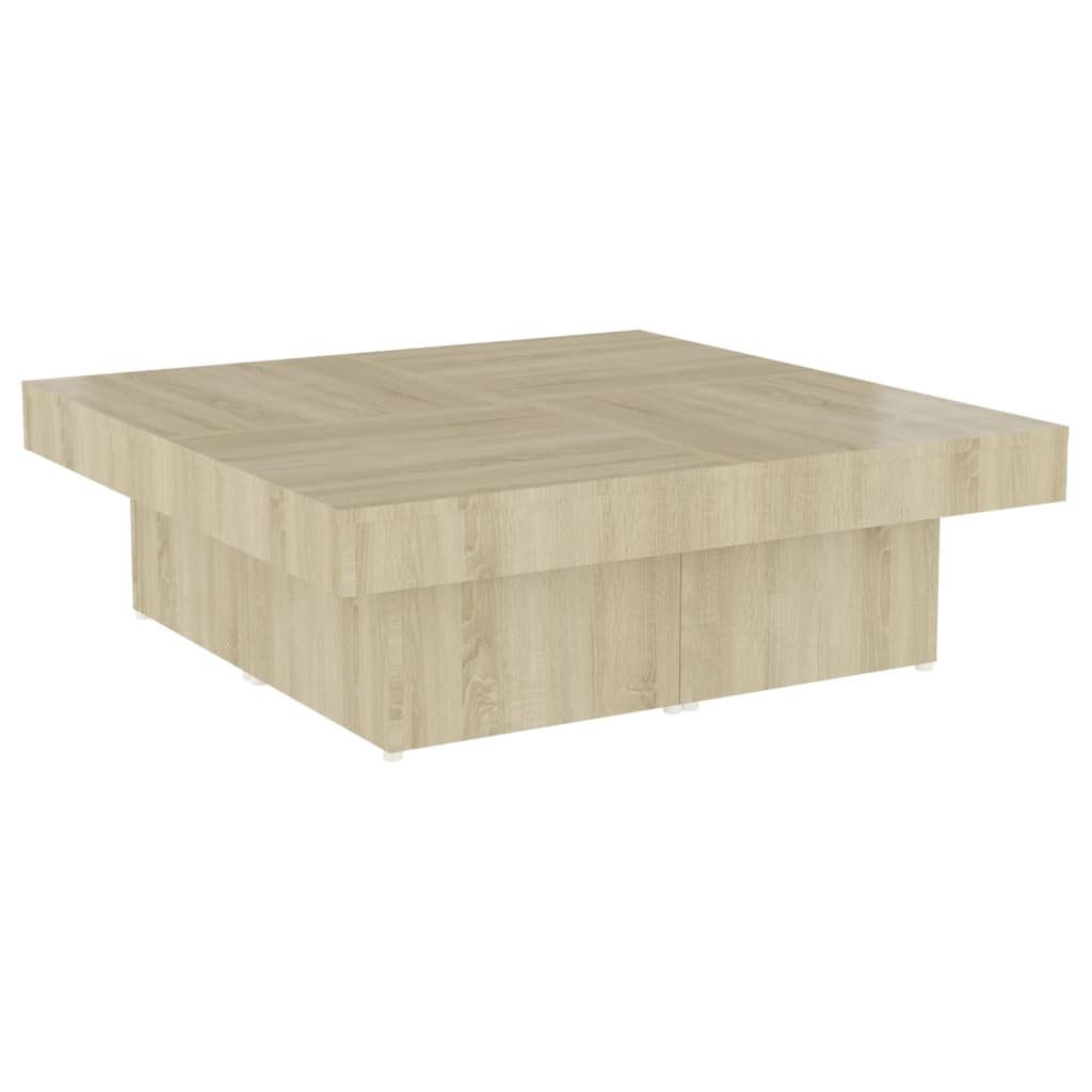 Table basse 90x90x28 cm en bois travaillé