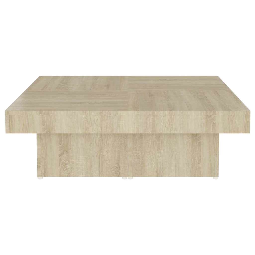 Table basse 90x90x28 cm en bois travaillé