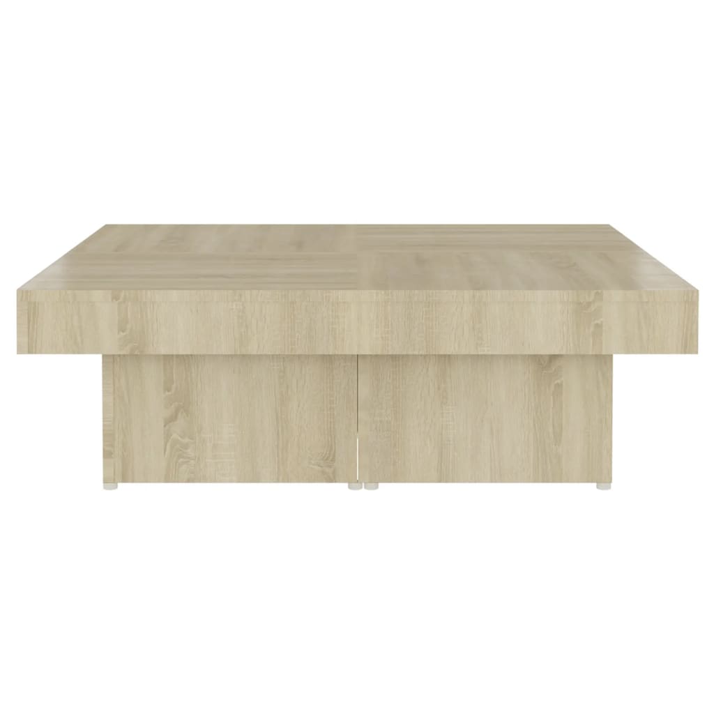 Table basse 90x90x28 cm en bois travaillé