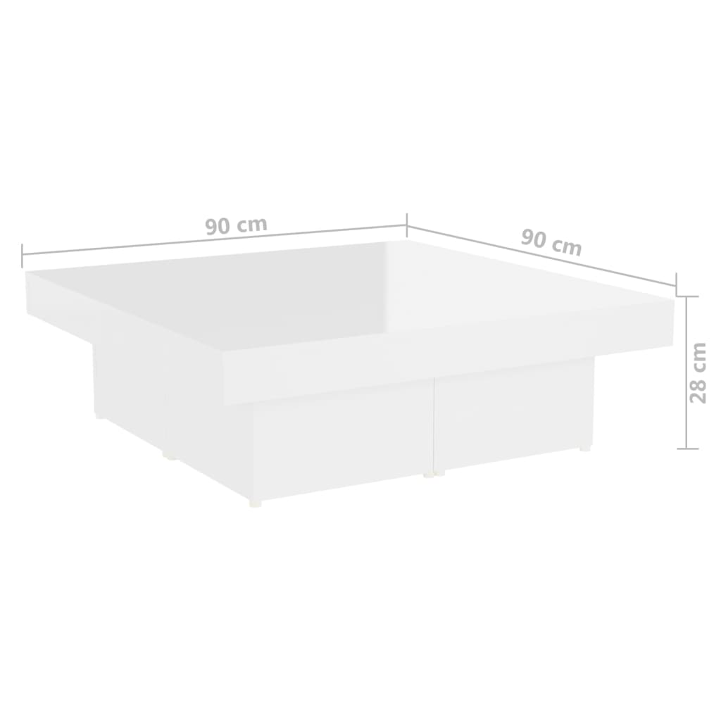 Salontafel 90x90x28 cm bewerkt hout