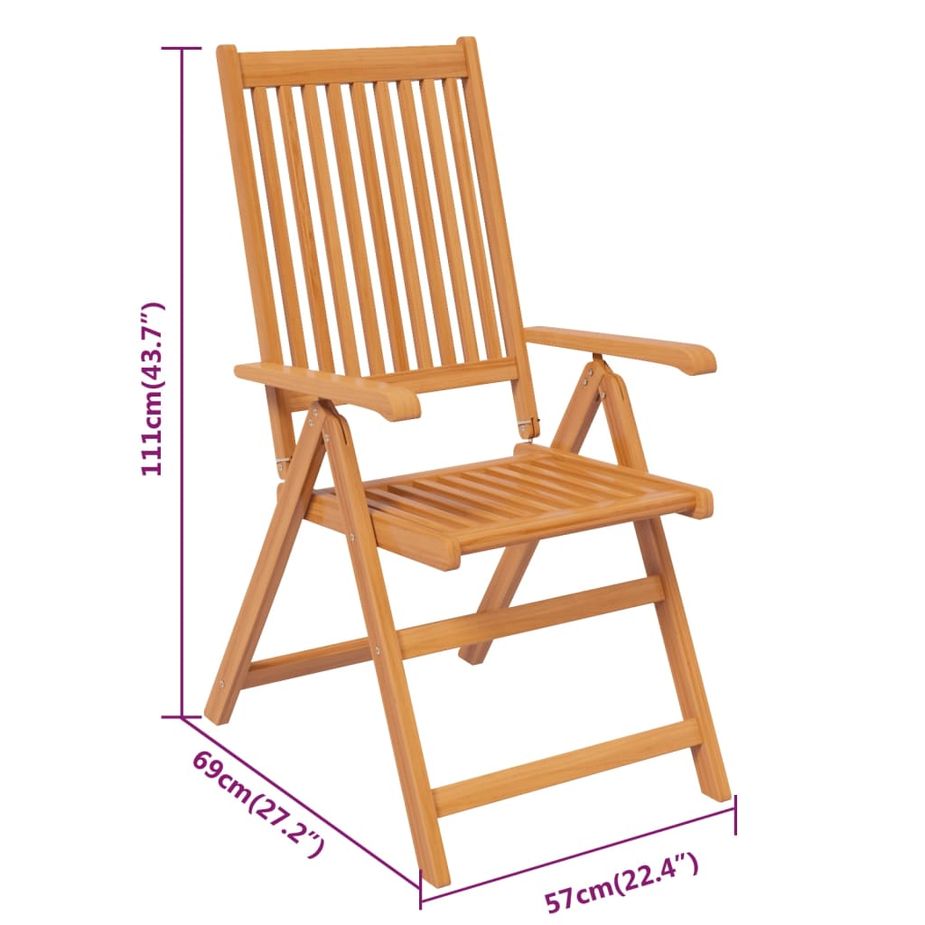 Ensemble de jardin 7 pièces en bois d'acacia massif