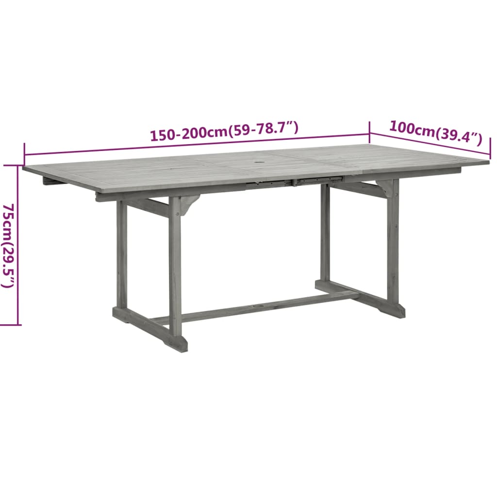 7-delige Tuinset massief acaciahout