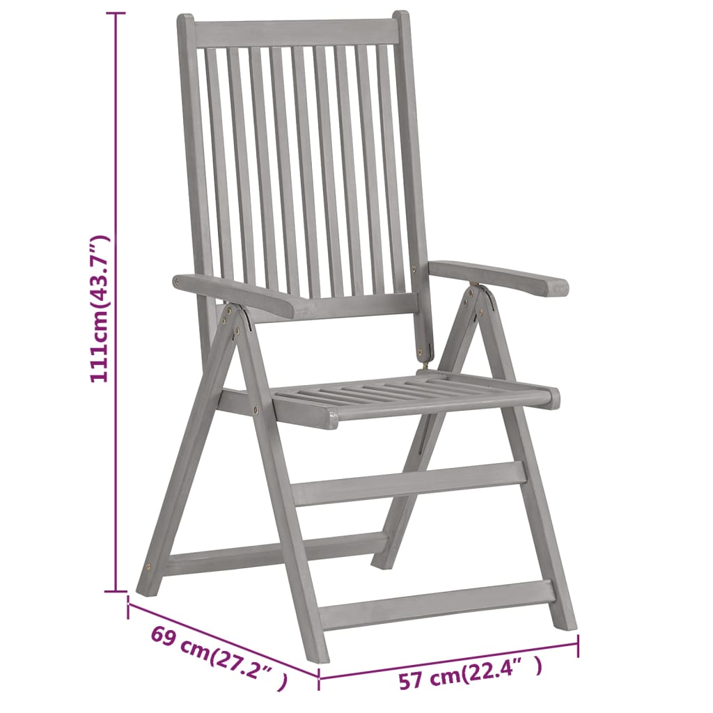 Ensemble de jardin 7 pièces en bois d'acacia massif