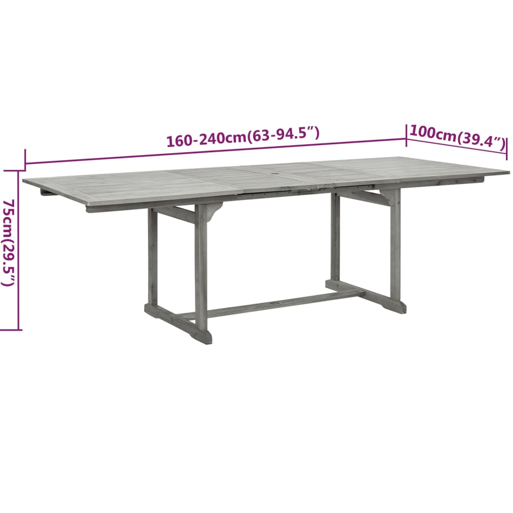 7-delige Tuinset massief acaciahout