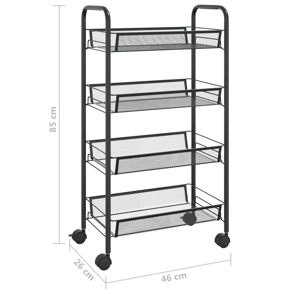 Keukentrolley 3-laags 46x26x54 cm ijzer