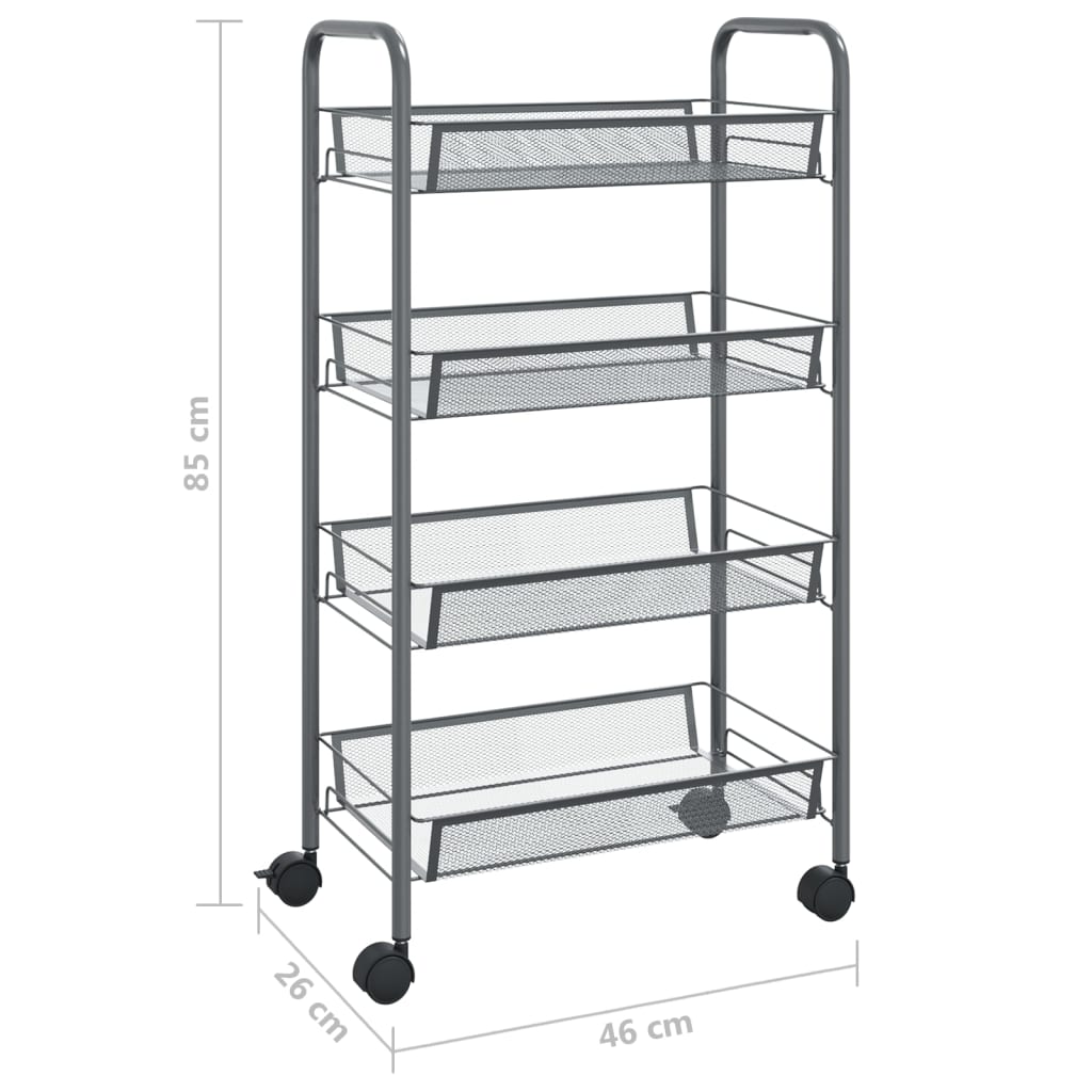 Keukentrolley 4-laags 46x26x85 cm ijzer