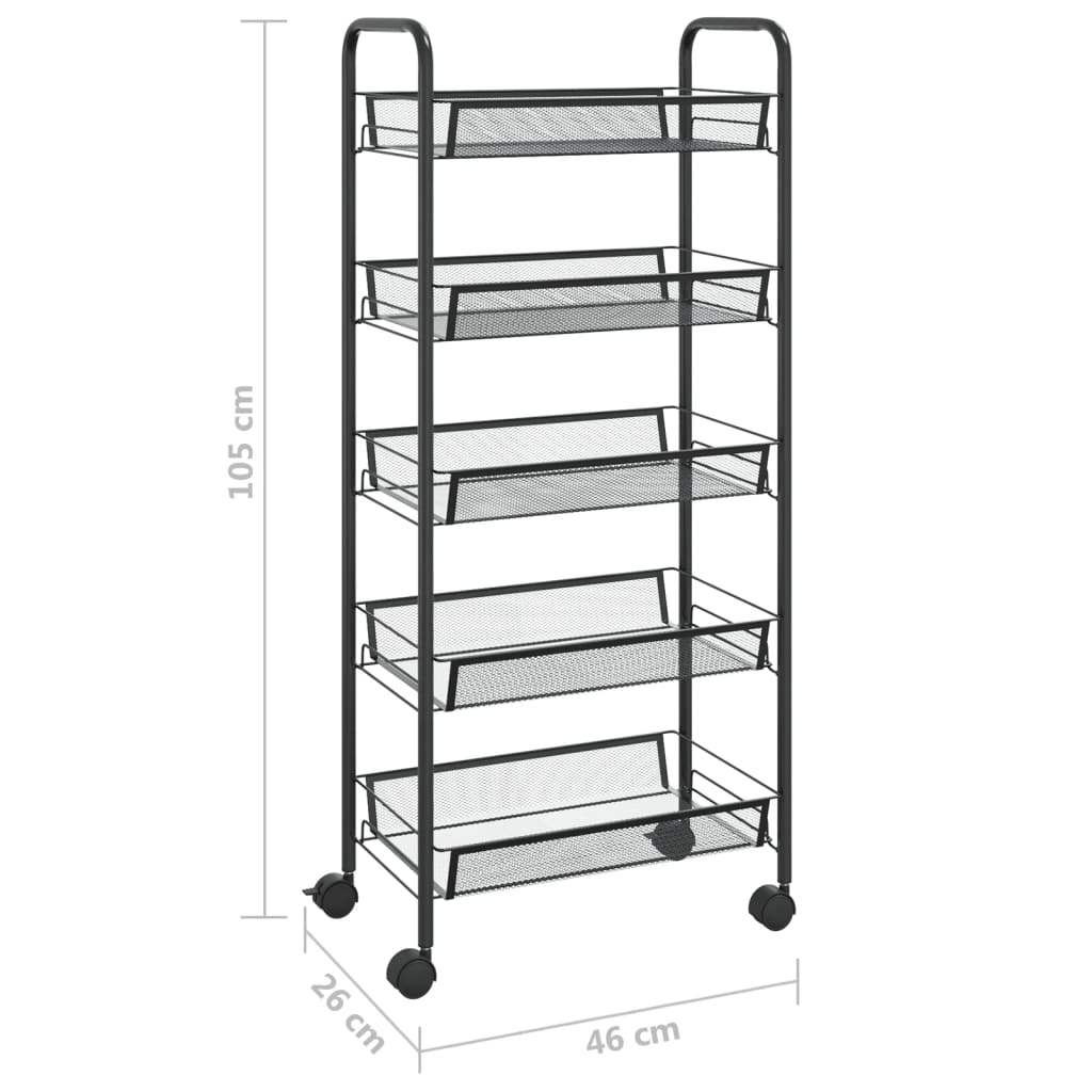 Keukentrolley 3-laags 46x26x54 cm ijzer